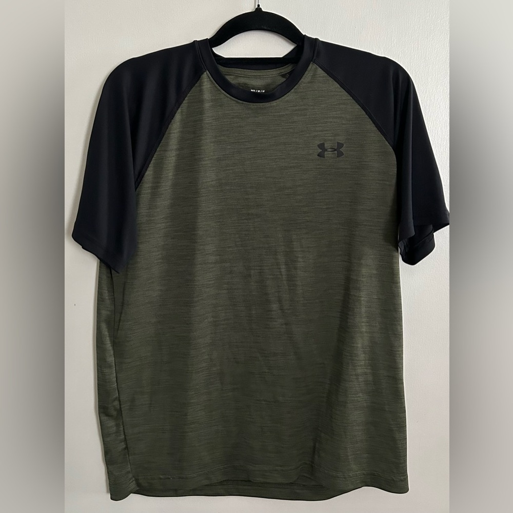 Under Armour HeatGear T-Shirt Men’s Medium | Green Black Athletic Workout Tee
